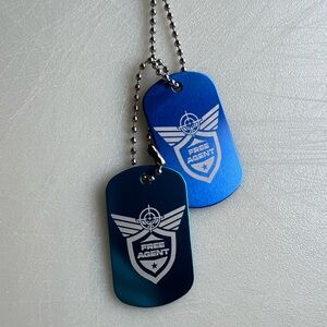 Blue dog tags